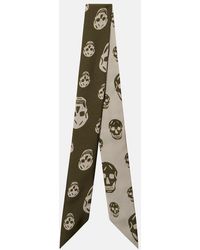 McQueen - Skull Silk Twill Scarf - Lyst