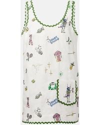 ALÉMAIS - Besticktes Minikleid Play Aus Leinen - Lyst