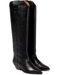 Isabel Marant Denvee 50 Black Leather Knee-high Boots