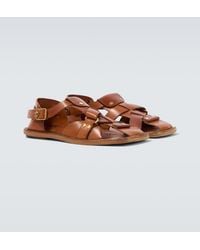Versace - Souvenir Leather Fisherman Sandals - Lyst
