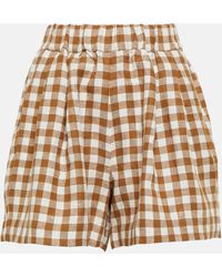 Asceno - Zurich Checked Linen Shorts - Lyst