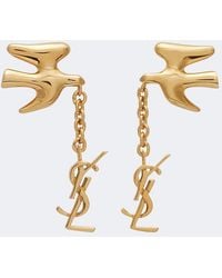 Saint Laurent - Cassandre Brass Earrings - Lyst