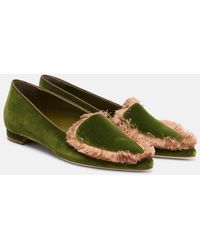Manolo Blahnik - Slip-Ons Agofran Aus Samt - Lyst