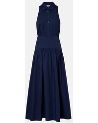 STAUD - Romy Cotton Midi Dress - Lyst