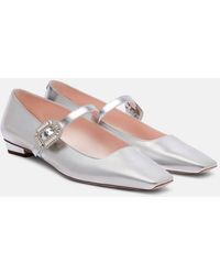 Roger Vivier - Belle Vivier 25 Metallic Leather Ballet Flats - Lyst