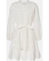 Velvet - Barb Broderie Anglaise Cotton Minidress - Lyst