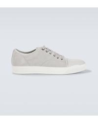 Lanvin - Dbb1 Leather-Trimmed Suede Sneakers - Lyst