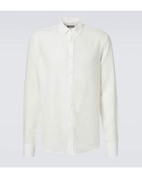 Canali - Camisa De Lino - Lyst