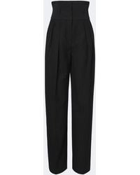 Dolce & Gabbana - Pinstripe Virgin Wool Wide-Leg Pants - Lyst