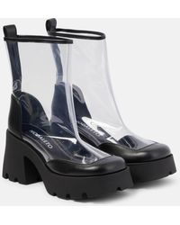 NODALETO - Bulla Rainy Leather-trimmed Pvc Ankle Boots - Lyst