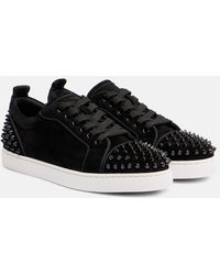 Christian Louboutin - Louise Junior Spikes Suede Sneakers - Lyst