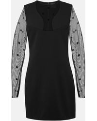 Givenchy - Logo Embroidered Mesh And Jersey Minidress - Lyst