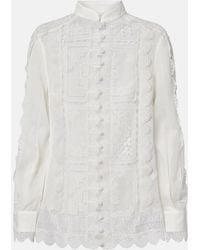 Zimmermann - Floral Lace Ramie Shirt - Lyst