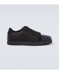 Christian Louboutin - Seavaste 2 Orlato Leather And Woven Low-top Trainers - Lyst