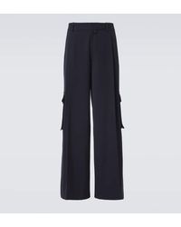 Dries Van Noten - High-Rise-Cargohose Aus Wolle - Lyst