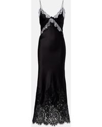 Rebecca Vallance - Tamera Lace-Trimmed Satin Slip Dress - Lyst