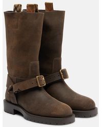 Burberry - Soft Saddle Suede Knee-High Boots - Lyst