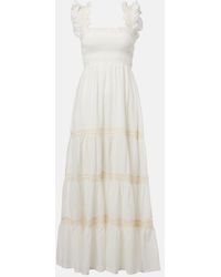 RIXO London - Aubrie Tiered Cotton Voile Maxi Dress - Lyst