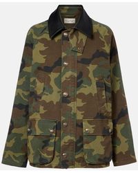 Nili Lotan - Andrew Camouflage Leather-Trimmed Cotton Jacket - Lyst