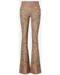 Etro - Printed Jersey Flared Pants - Lyst