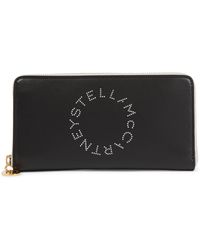 Stella McCartney Logo Faux Leather Wallet - Black