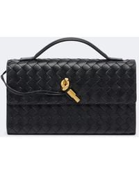 Bottega Veneta - Andiamo 25 Intrecciato Leather Clutch - Lyst