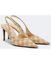 Gucci - Donna Gg Embellished Slingback Pumps - Lyst
