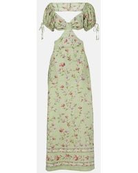 Agua Bendita - Maxikleid Cielo Honeysuckle Aus Leinen - Lyst