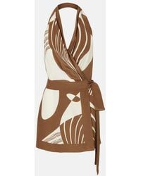SIR. - Almara Printed Silk Wrap Dress - Lyst