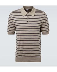 Loewe - Knitted Striped Cotton-Blend Polo Shirt - Lyst