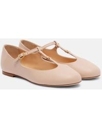 Chloé - Marcie Leather Mary Jane Flats - Lyst