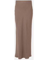 Brunello Cucinelli - High-Rise Twill Maxi Skirt - Lyst