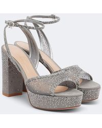 Gianvito Rossi - Rania Embellished Organza Platform Sandals - Lyst