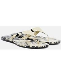 KHAITE - Archer Snake-Effect Leather Thong Sandals - Lyst
