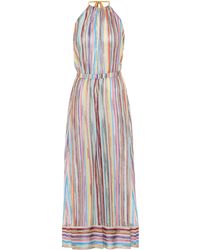 Missoni Striped Knitted-mesh Halter Jumpsuit - Multicolor