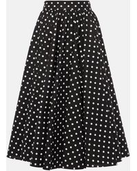 Dolce & Gabbana - Polka-dot High-rise Cotton Poplin Midi Skirt - Lyst