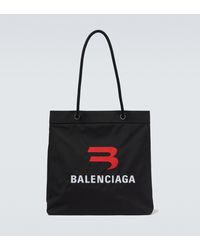 Balenciaga Explorer Logo-embroidered Tote Bag - Black