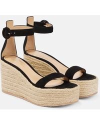 Gianvito Rossi - Portofino Suede Espadrille Wedges - Lyst