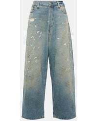 Acne Studios - Jeans anchos desgastados de tiro medio - Lyst