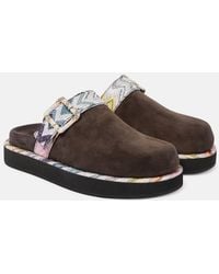 Missoni - Zigzag Suede Clogs - Lyst
