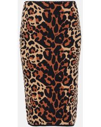 Blumarine - Leo Leopard-Print Jacquard Pencil Skirt - Lyst