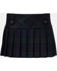 Miu Miu - Pleated Wool Mini Skirt - Lyst