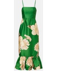 ALÉMAIS - Sage Floral Midi Dress - Lyst
