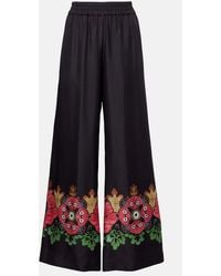 La DoubleJ - Weite Palazzo-Hose Aus Seiden-Twill - Lyst