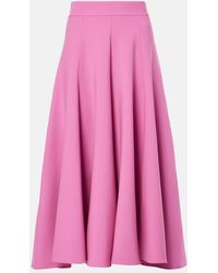 Oscar de la Renta - High-Rise Wool-Blend Midi Skirt - Lyst