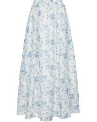 Sir. The Label Exclusive To Mytheresa – Clementine Cotton And Silk Maxi Skirt - Blue