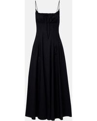 STAUD - Margi Cotton Poplin Midi Dress - Lyst