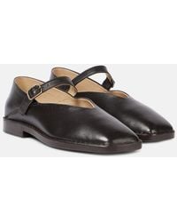Lemaire - Ballerina Leather Mary Jane Flats - Lyst
