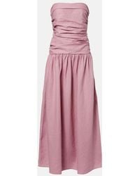 Faithfull the Brand - Sacha Strapless Linen Maxi Dress - Lyst