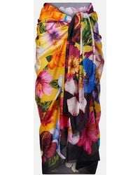 Dolce & Gabbana - Floral Cotton Beach Cover-Up - Lyst